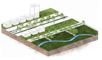 Creating green corridors within the city. Replacing concrete with green. Connecting the rivers Moosach and Isar