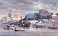 Dhaka City across Buriganga River in a 1861 painting 1