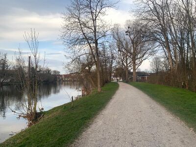 Cycling and Walking Path at Neckar Riversides