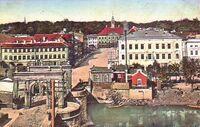 City center with Stone Bridge in 1910 http://www.vykortsmuseum.se/old-postcards/101010.html