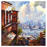 Bank of the Old Town Painting by Sadek Ahmed